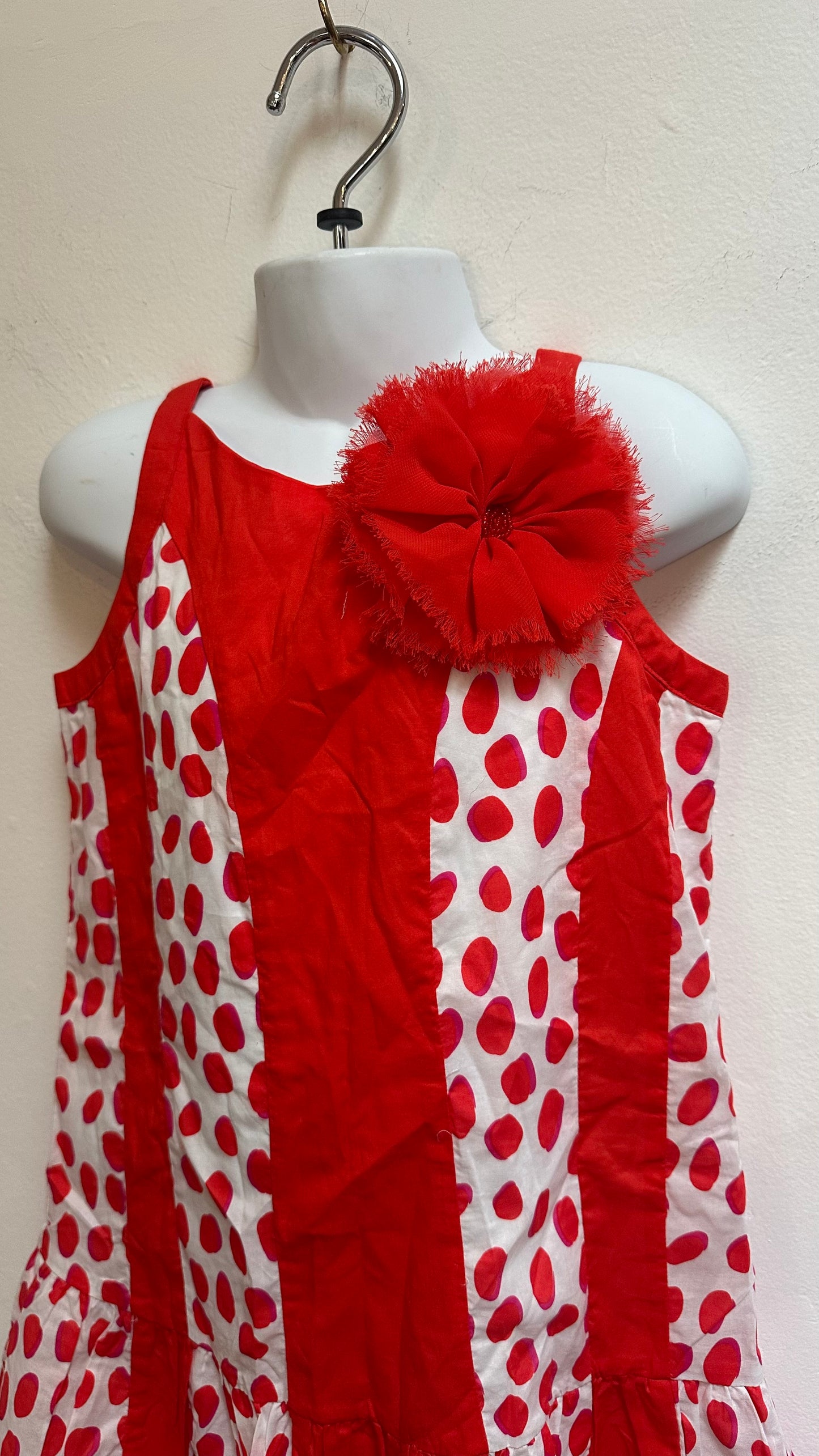 Dunnes 100% Cotton Red Dress New with Tags Age 9