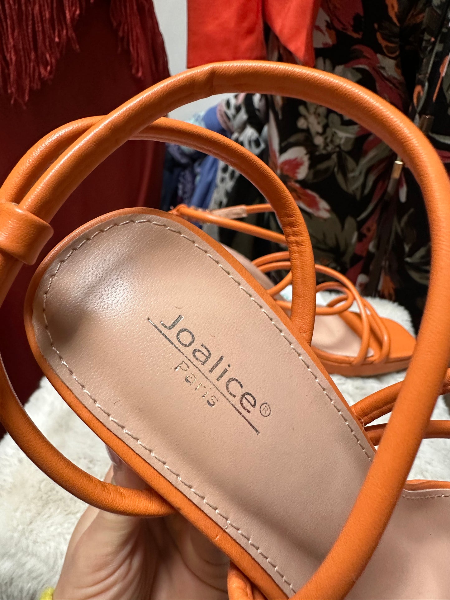 Orange Block Heels Size 6