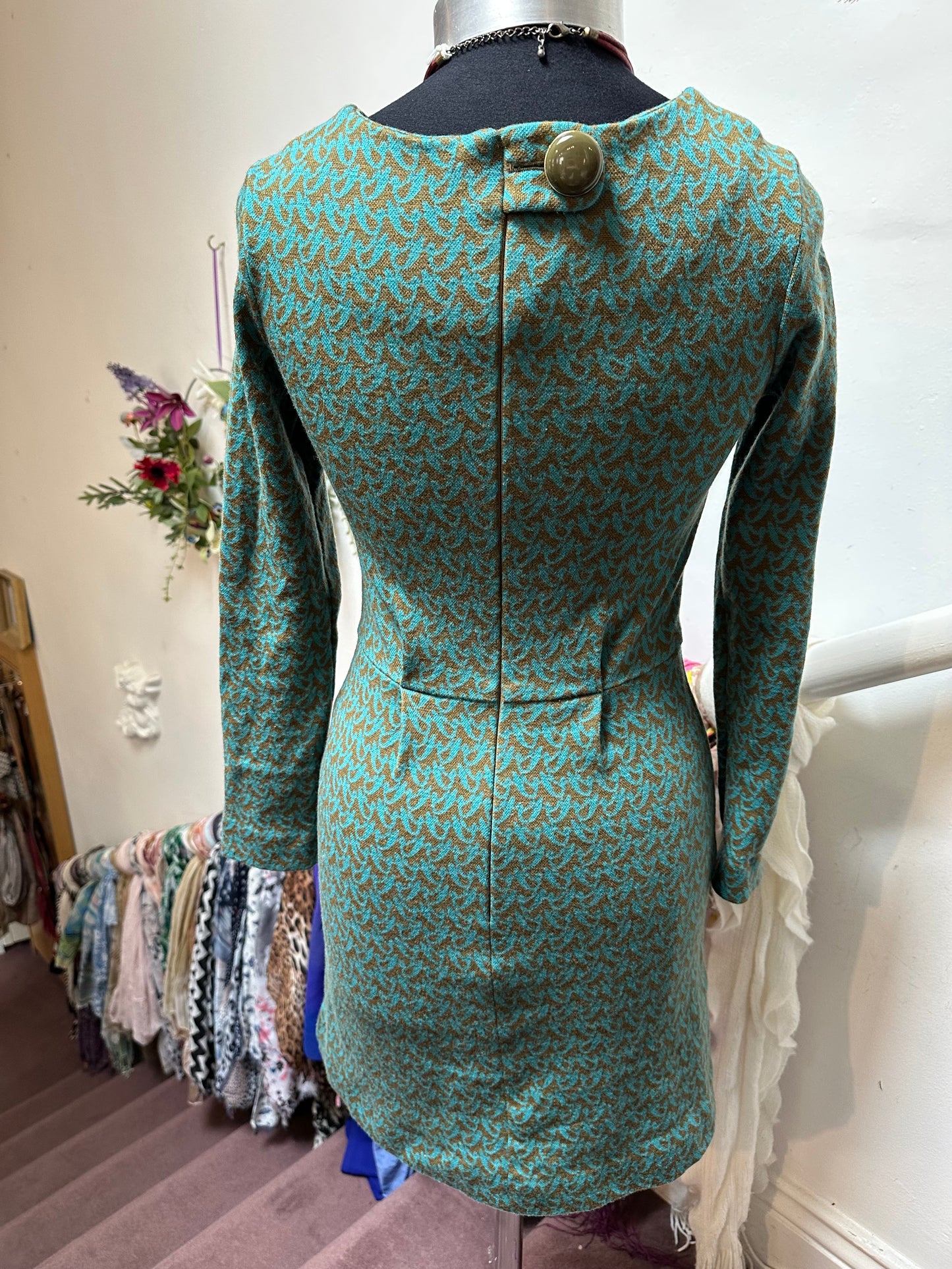 Designer Orla Kiely 100% Wool Retro Dress Size 8