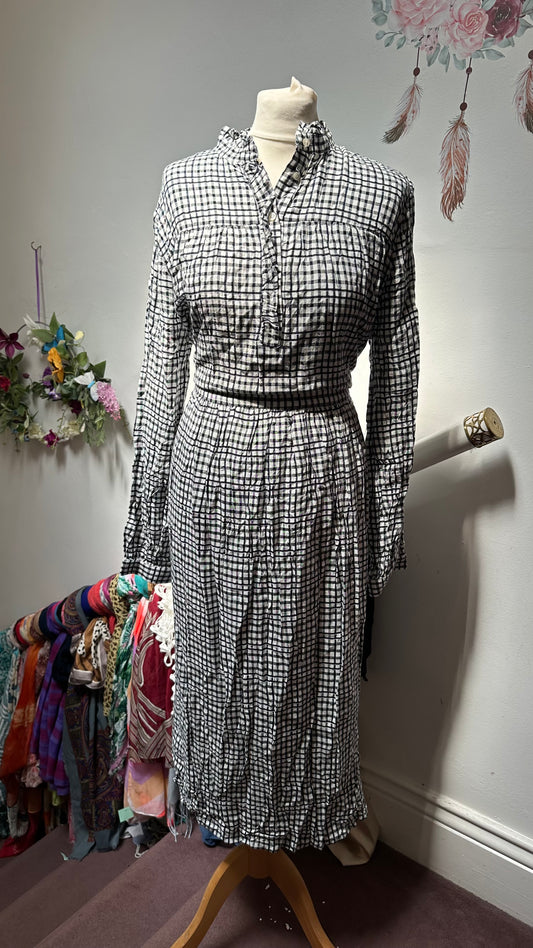 Great Plains Fully Lined Gingham Maxi Size 16