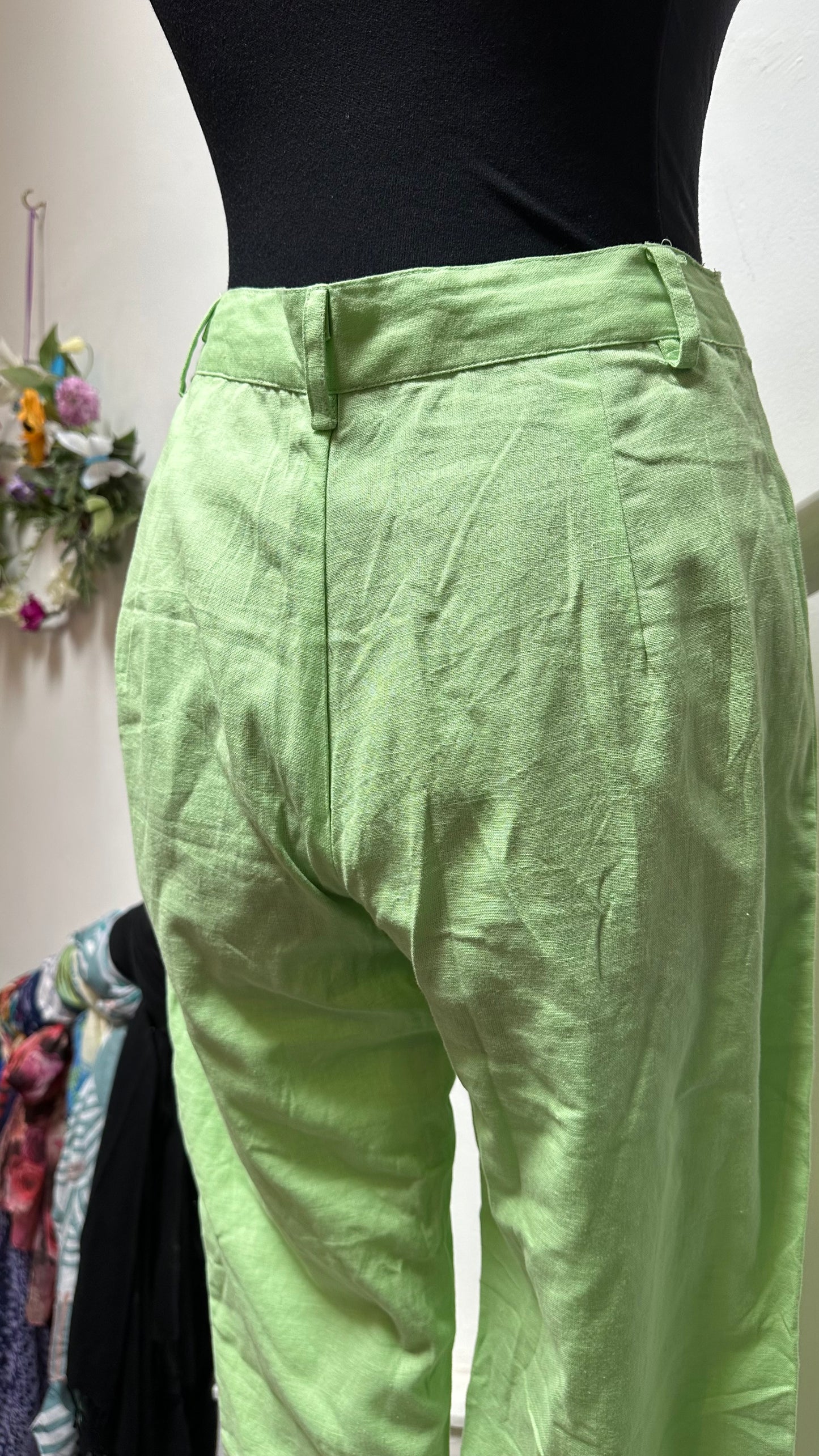 Pretty Little Thing Green Trousers Size 8 100% Cotton