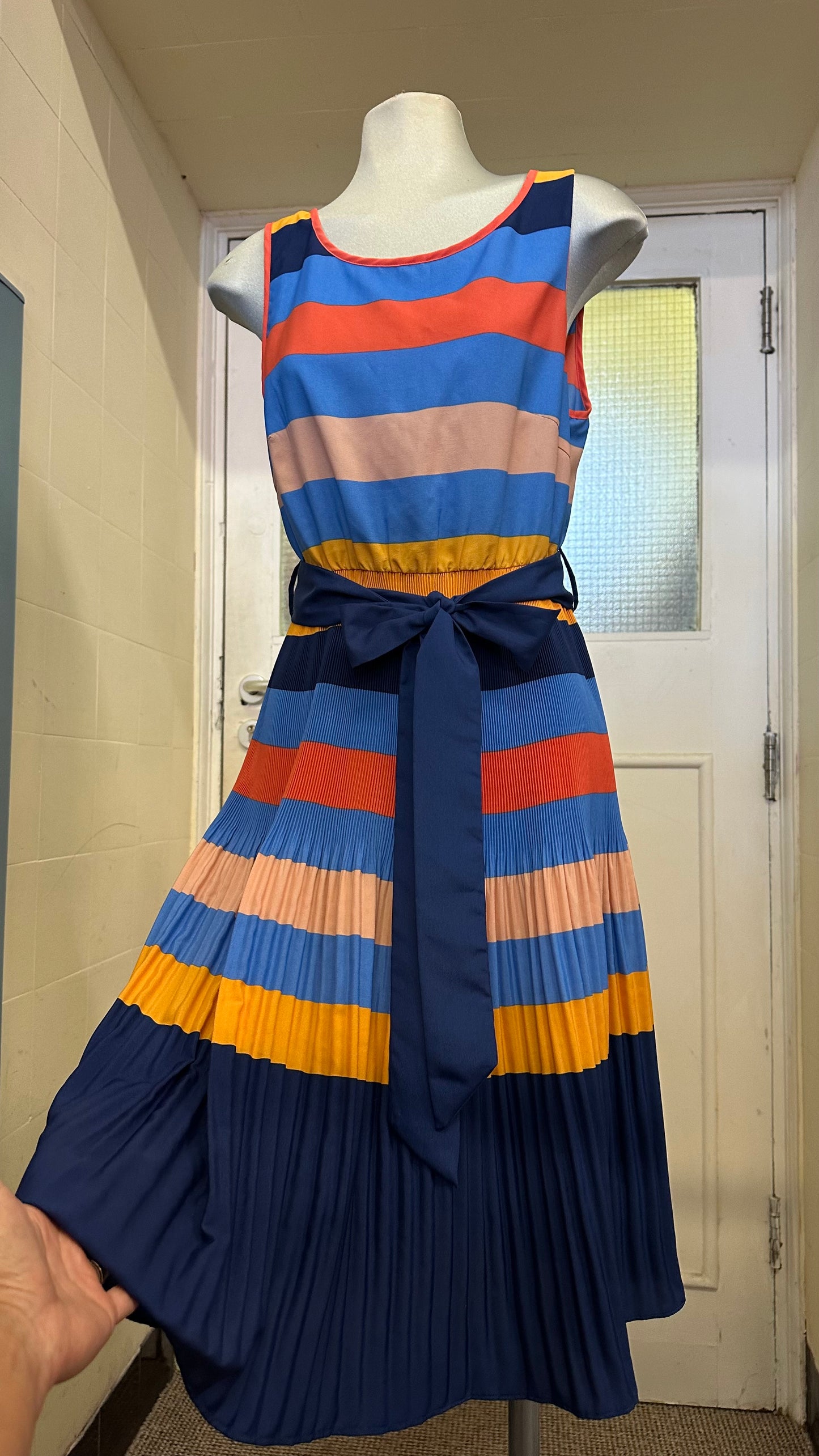 Vila Striped Sleeveless Dress Size M