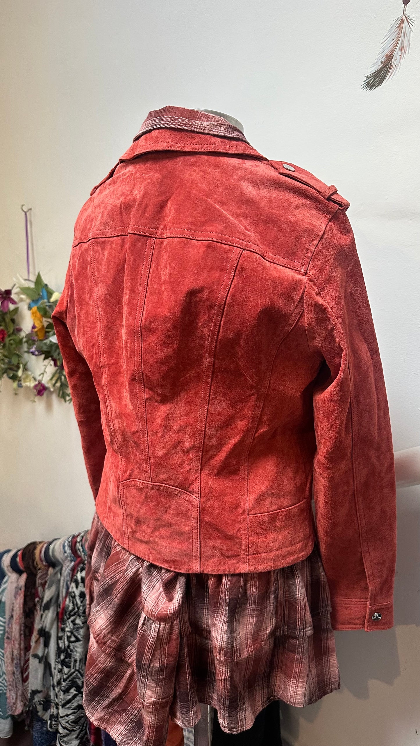 Vero Moda Suede Biker Jacket Best Fit Size L