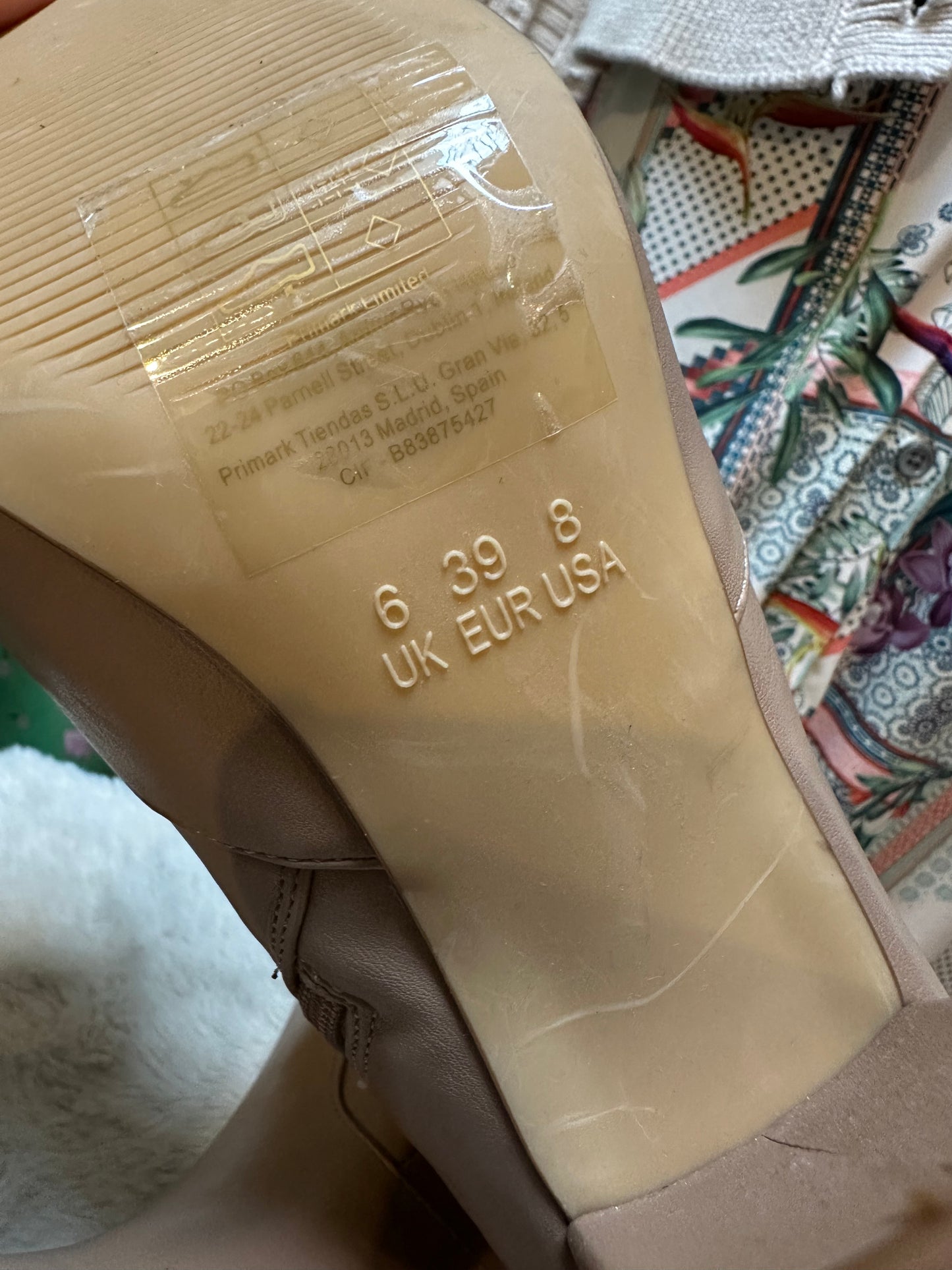 Primark Beige Sock Boot Size 6