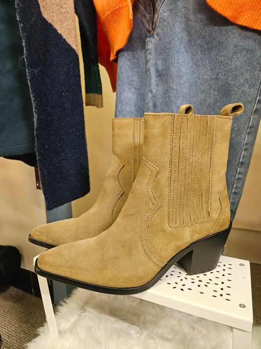 Zara, suede, cowboy boots, size 7