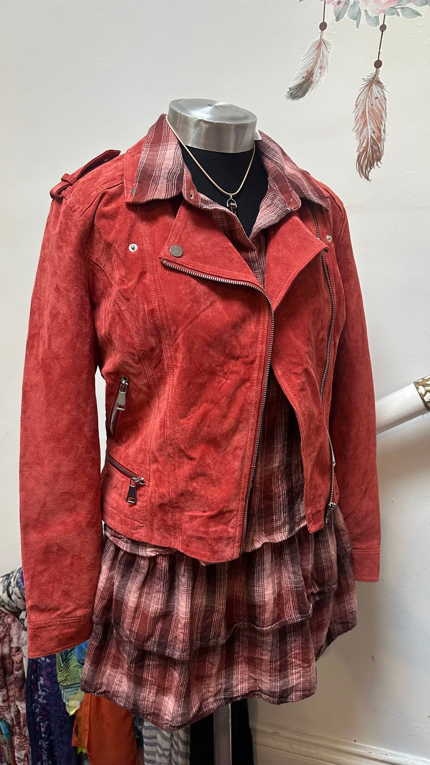 Vero Moda Suede Biker Jacket Best Fit Size L