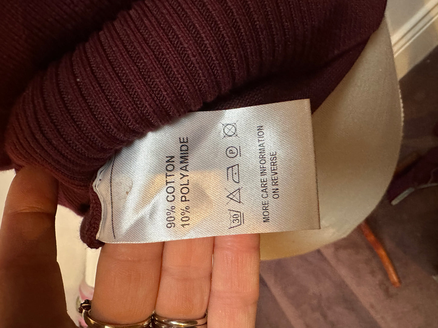 Remus Uomo 90% Cotton Burgundy Sweater Size M