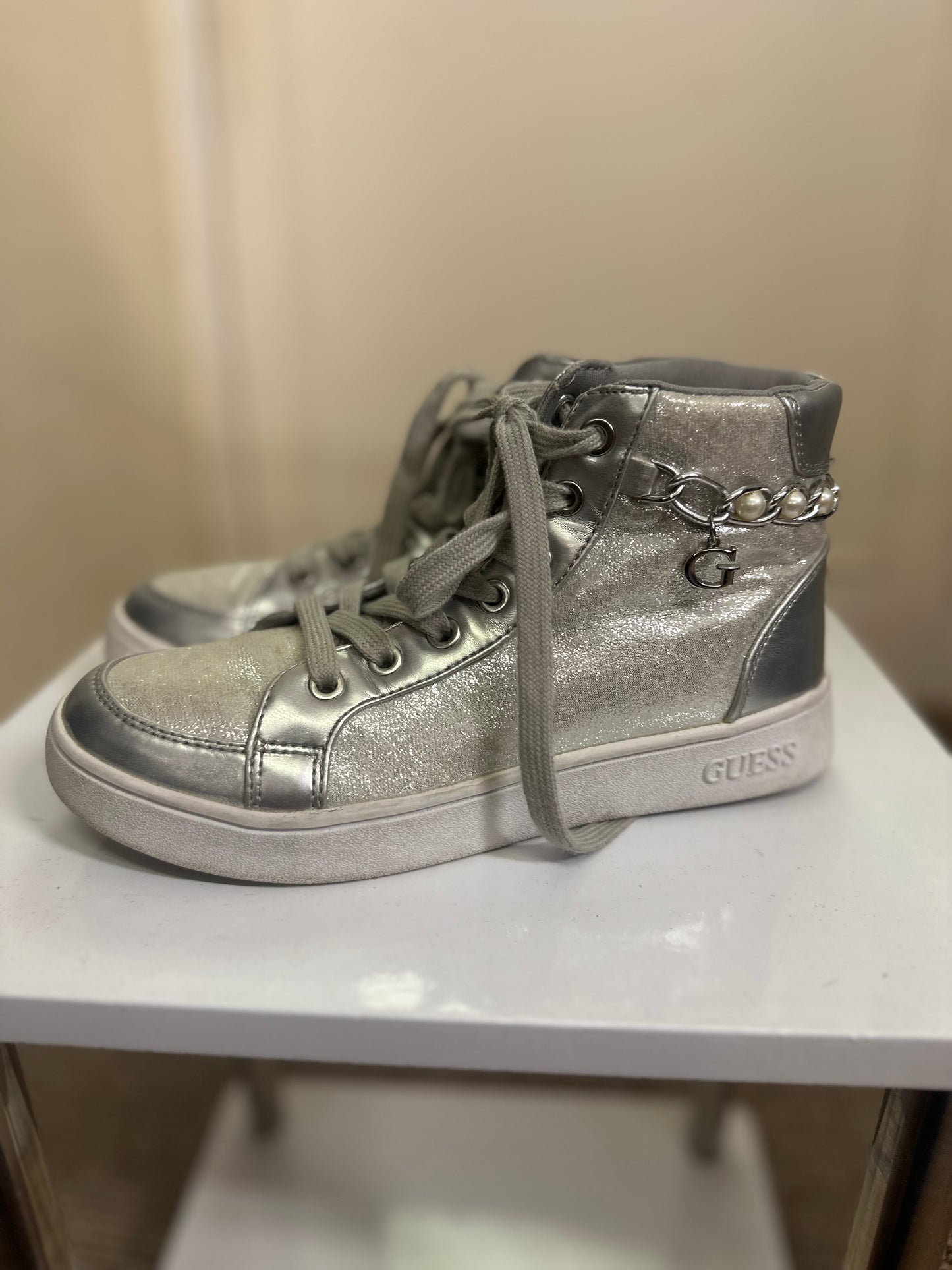 Guess Silver High-Tops, Size 3