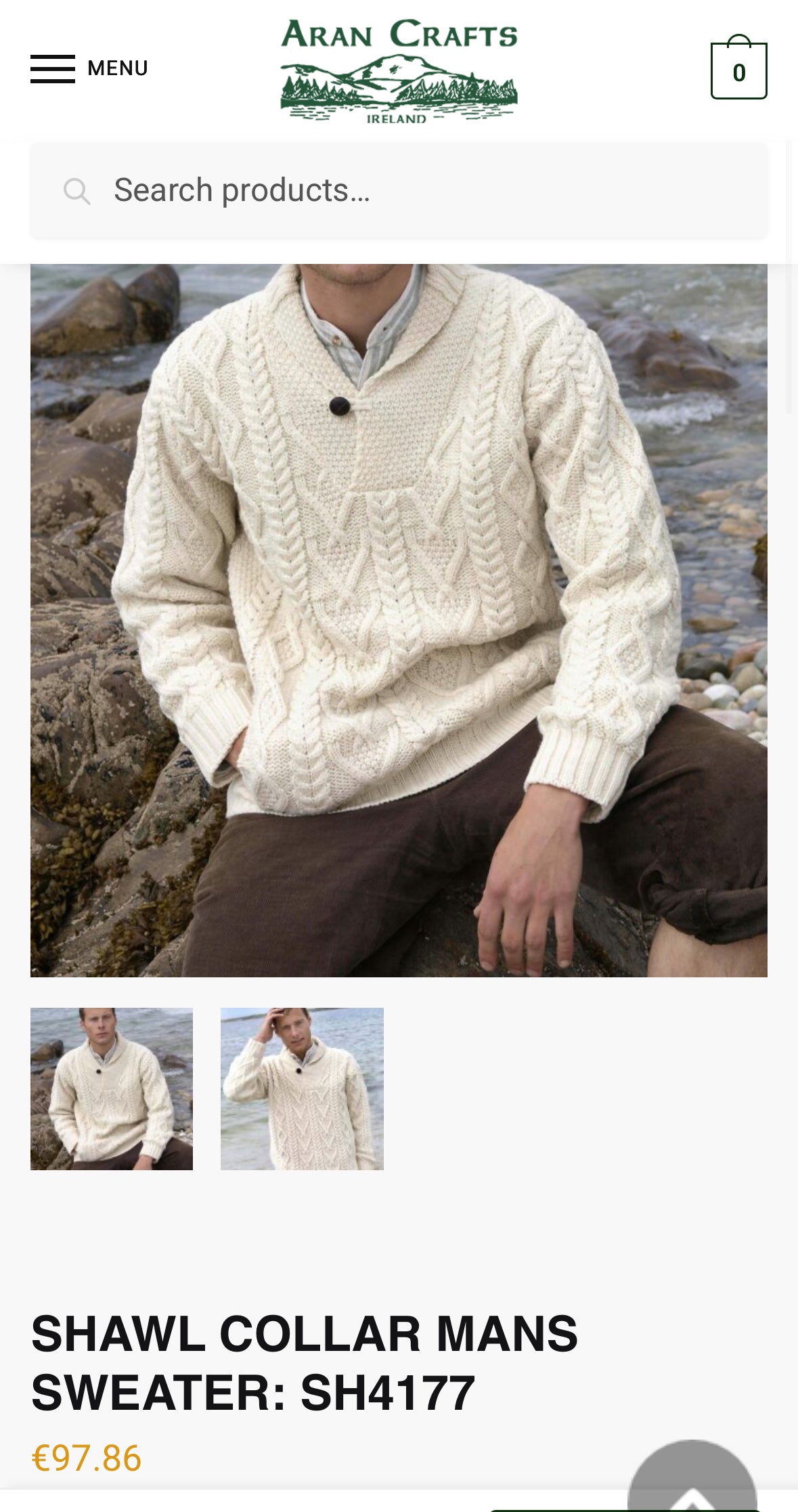 Aran Crafts 100% Thick Merino Wool Sweater Size M