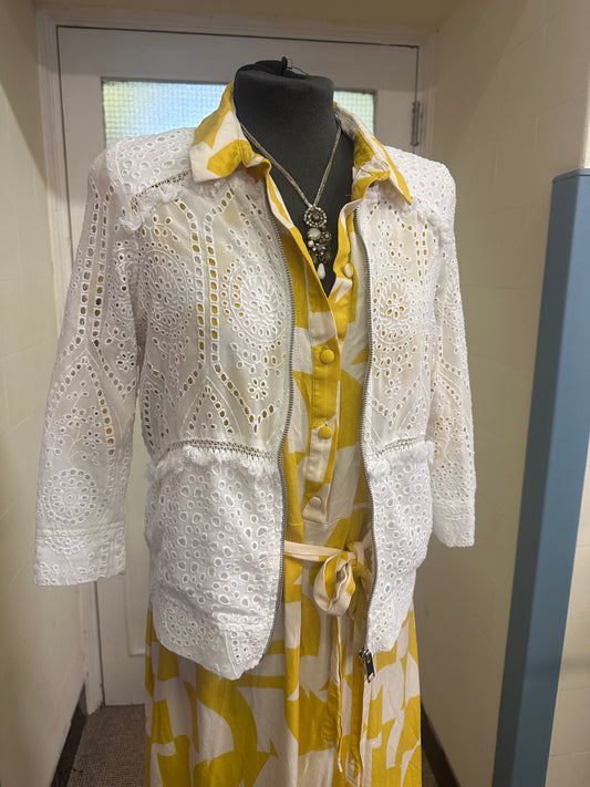 River Island White Sheer Blazer Size XS