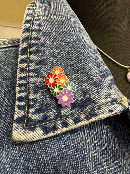 Rainbow Flower Pin