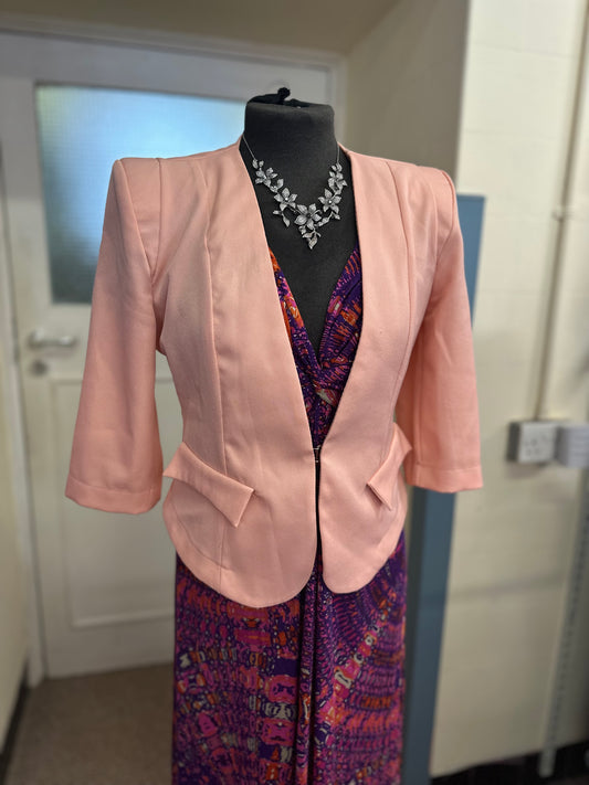 Marc Angelo Cropped Peach Blazer Size 12