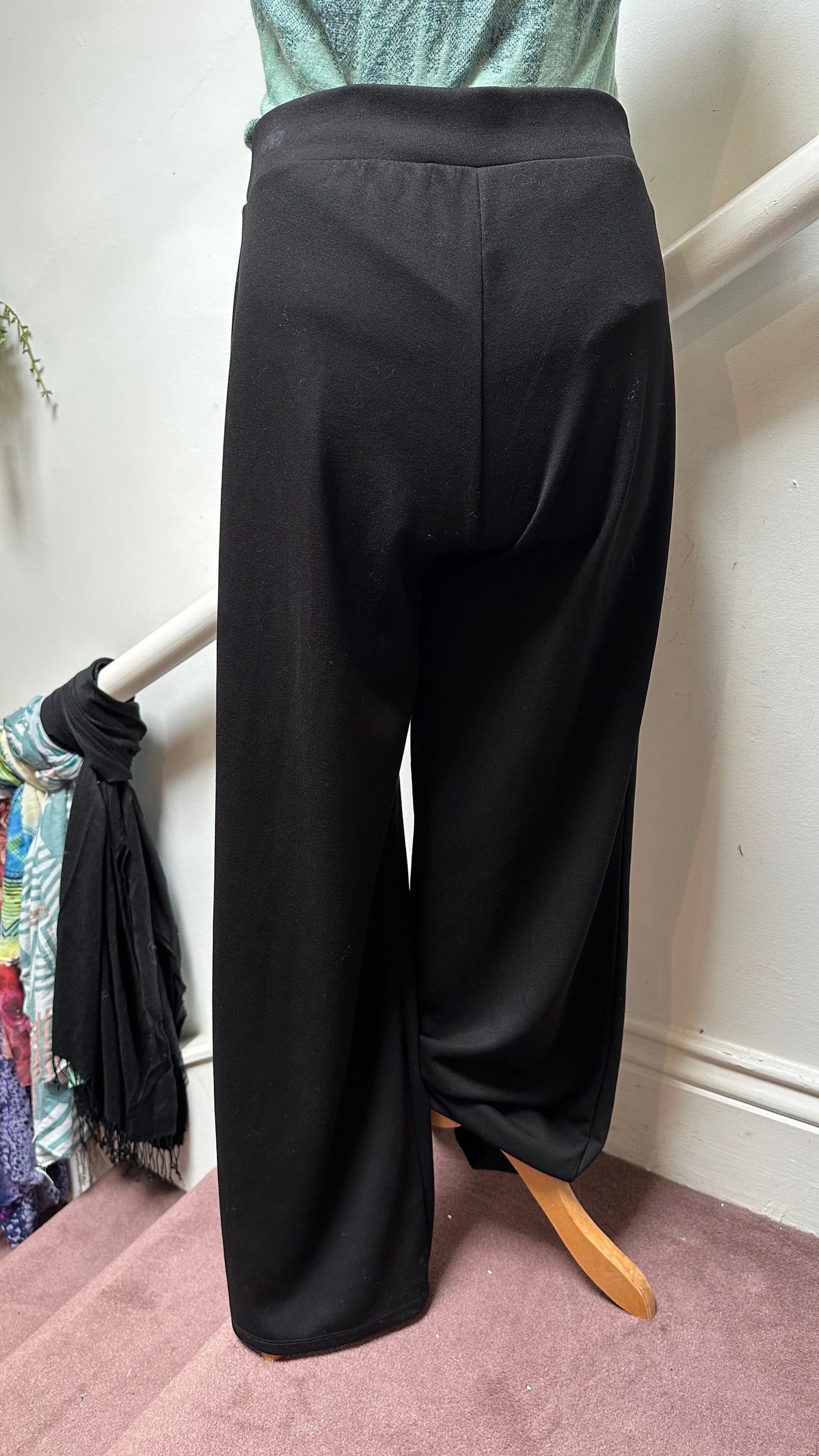 Primark Black Wide Leg Trousers Size S (some signs of wear, see last photo)