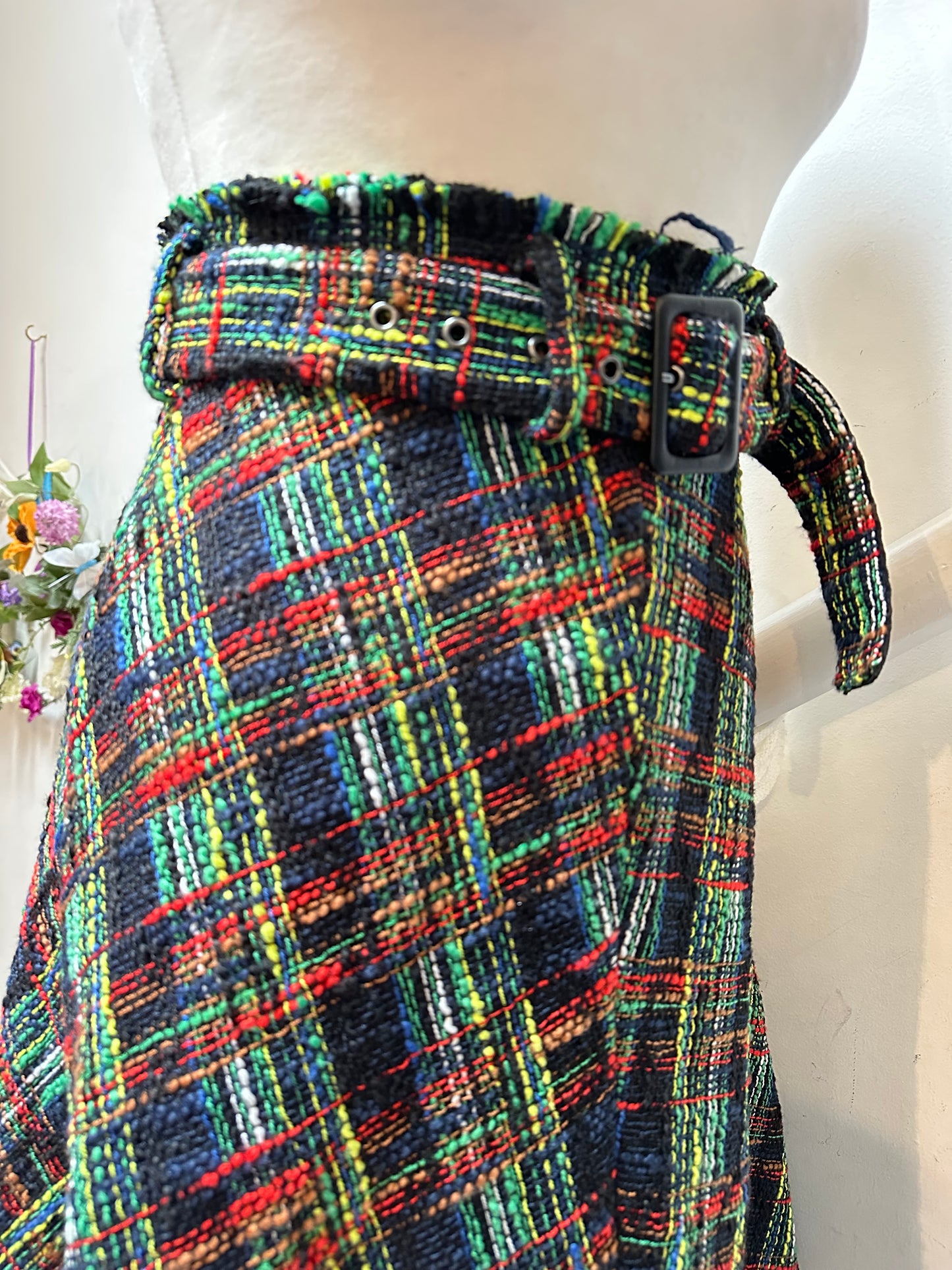 Zara Tweed-Like Fringed Skirt Size XS
