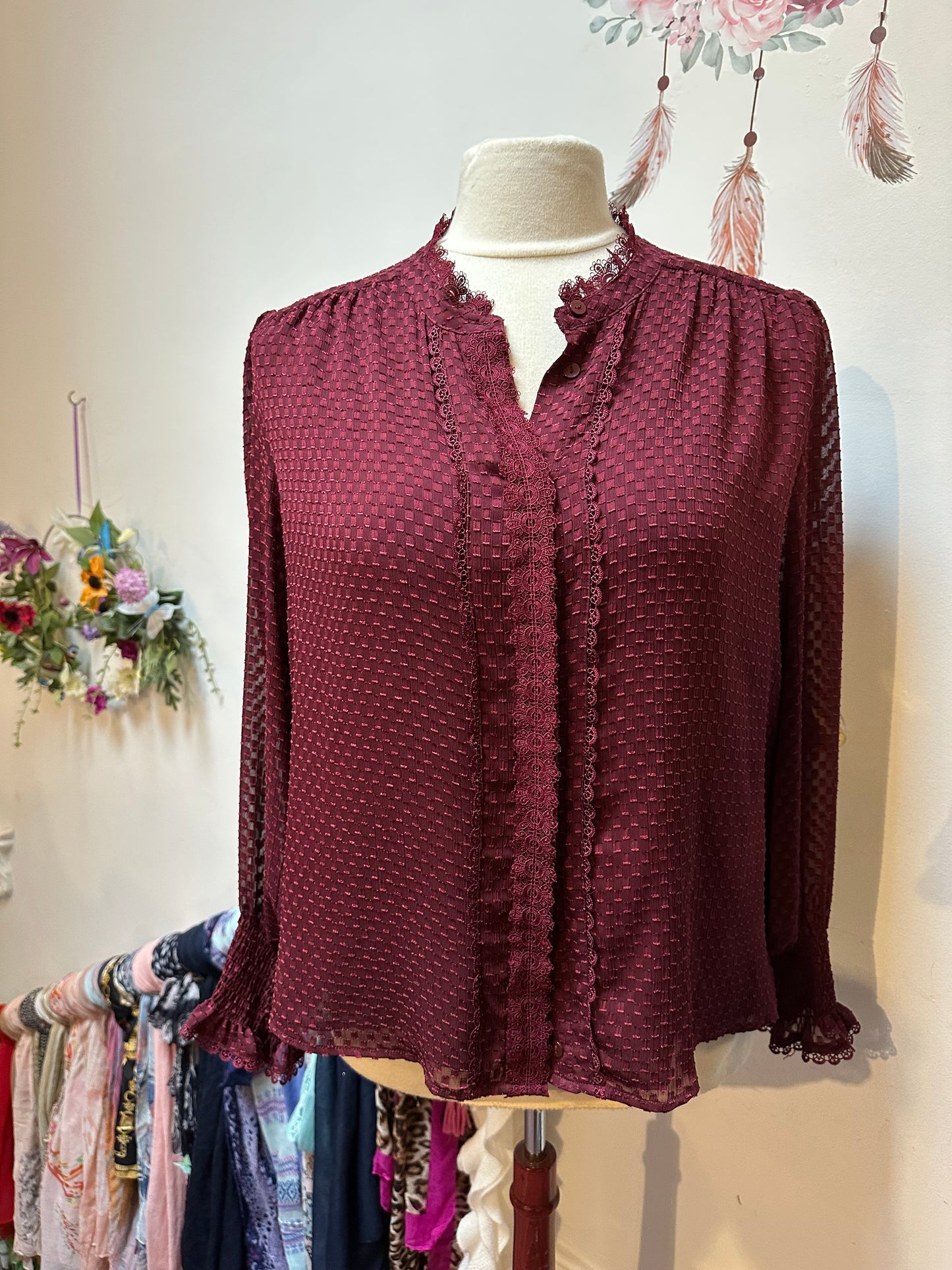 Gallery Burgundy Blouse Size 22