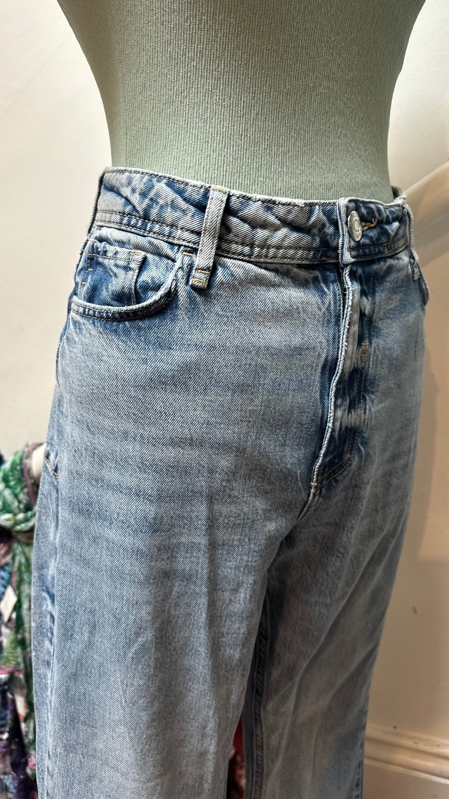 River Island Bootcut High Waist Distressed Denim Size 14 Jeans