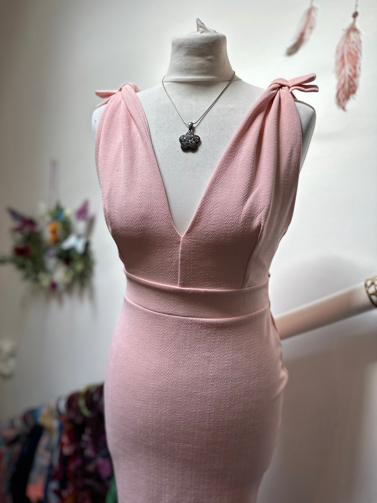 Boohoo Blush Pink Mermaid Dress Size S