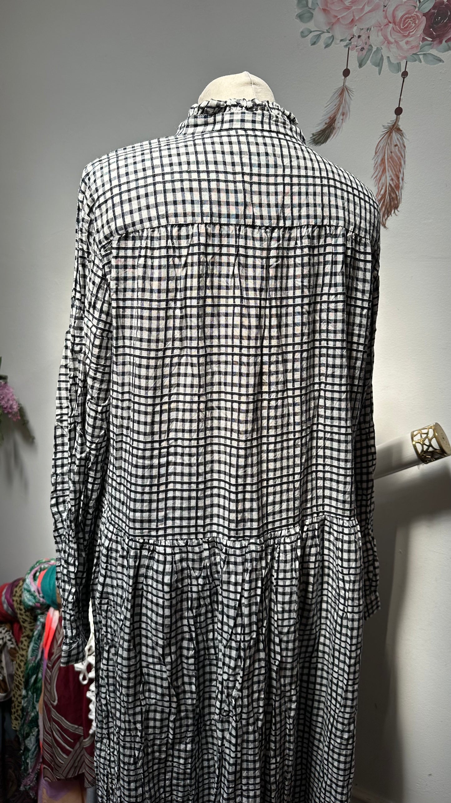 Great Plains Fully Lined Gingham Maxi Size 16
