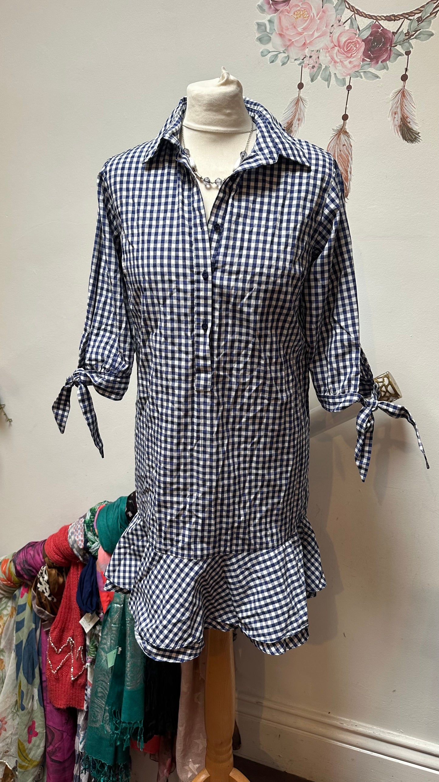 Primark Blue Gingham Dress Size 10