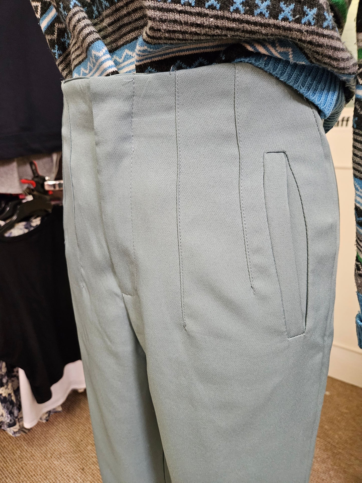 Mint colour, 97%cotton trousers size M