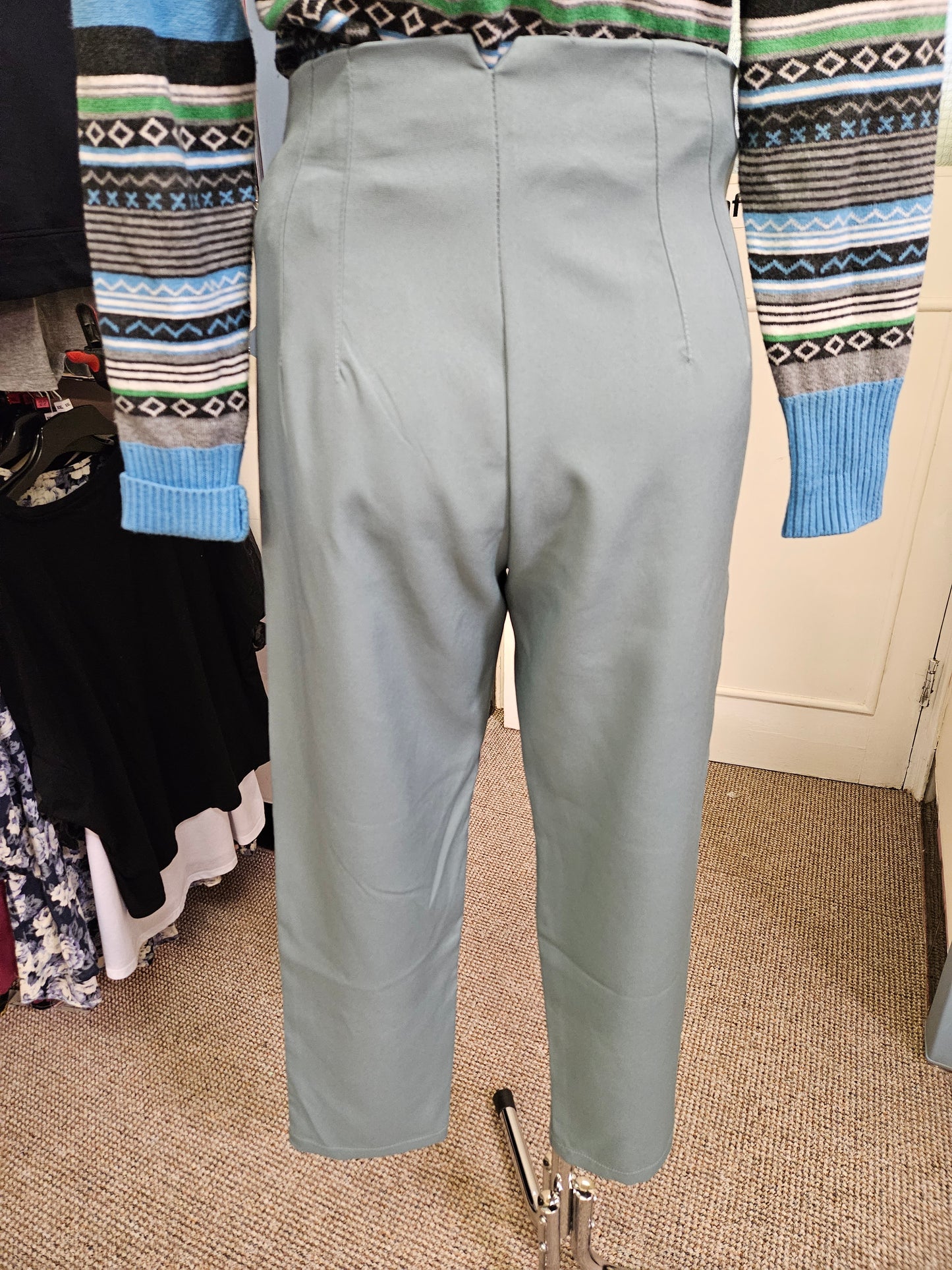 Mint colour, 97%cotton trousers size M