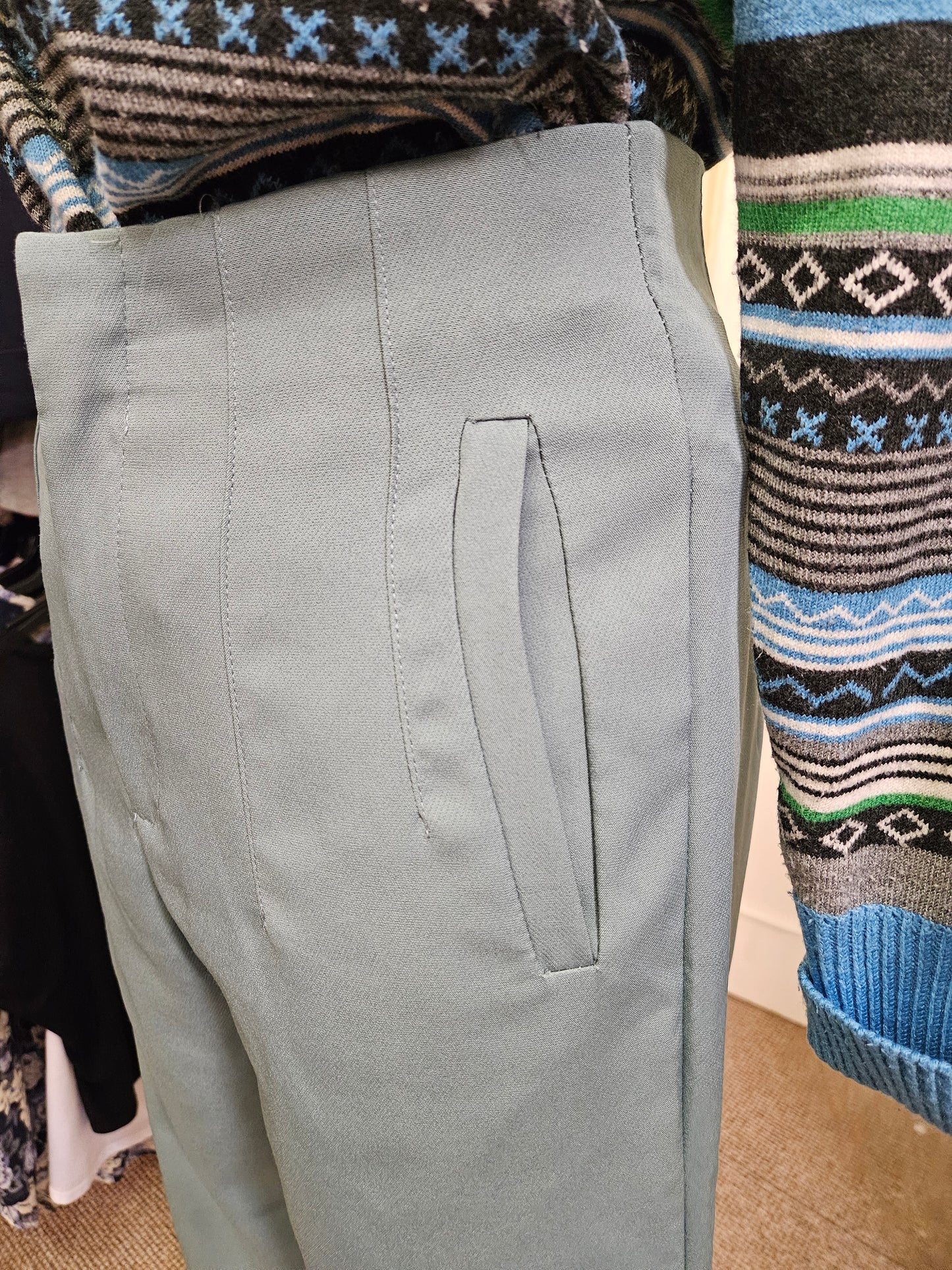 Mint colour, 97%cotton trousers size M