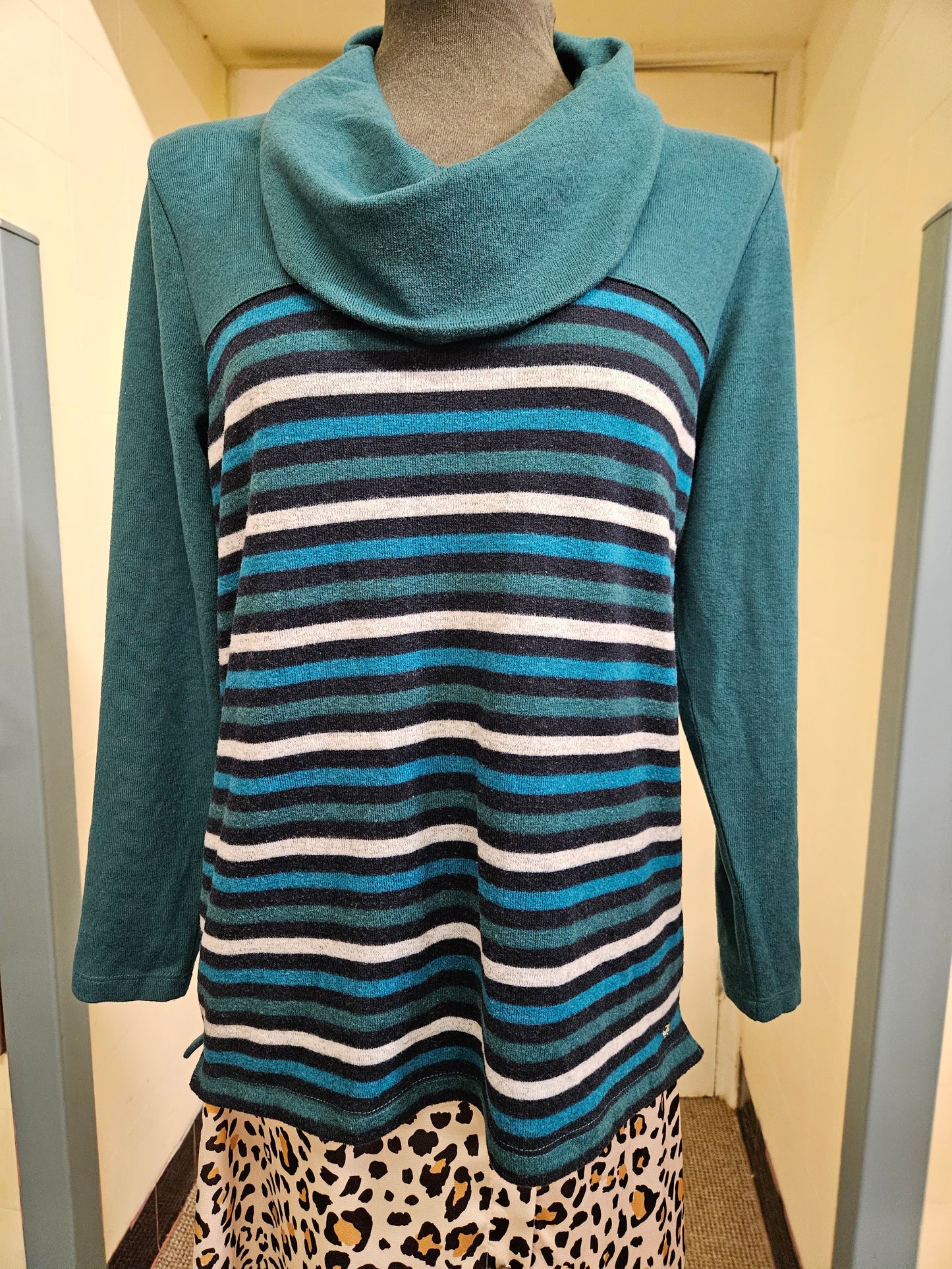 Tigiwear, tint stripe cowl neck jumper, size 10/12