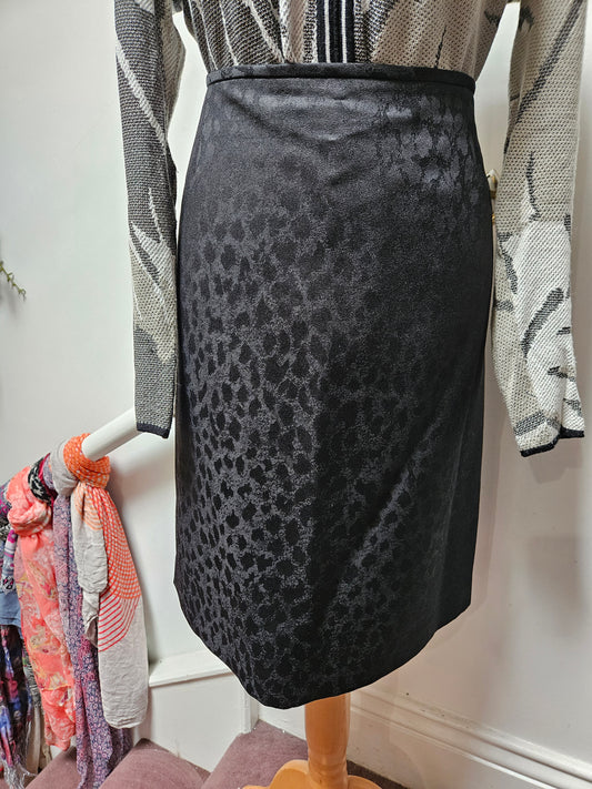 Black, printed skirt,size 16