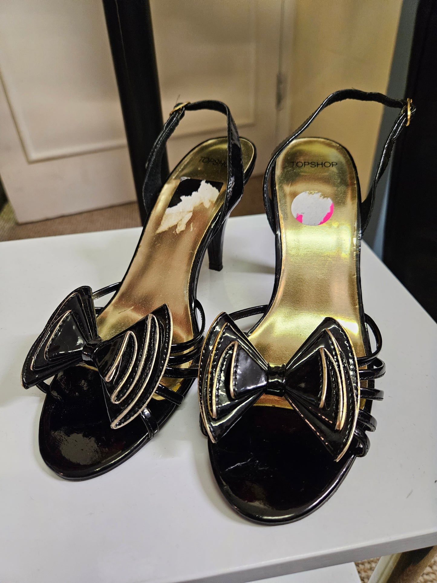 TopShop, sandals with bows,size 5