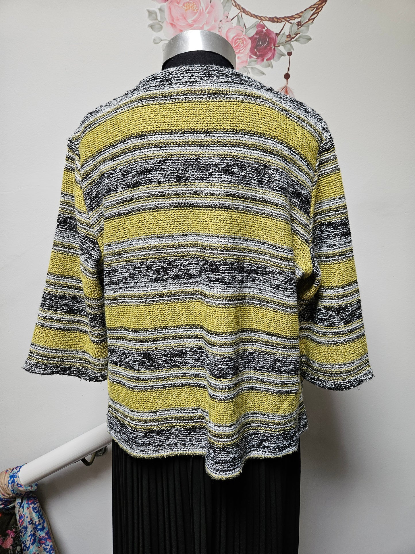 PerUna, mixed stripes cardigan, Size L