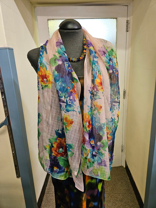 Flower print scarf