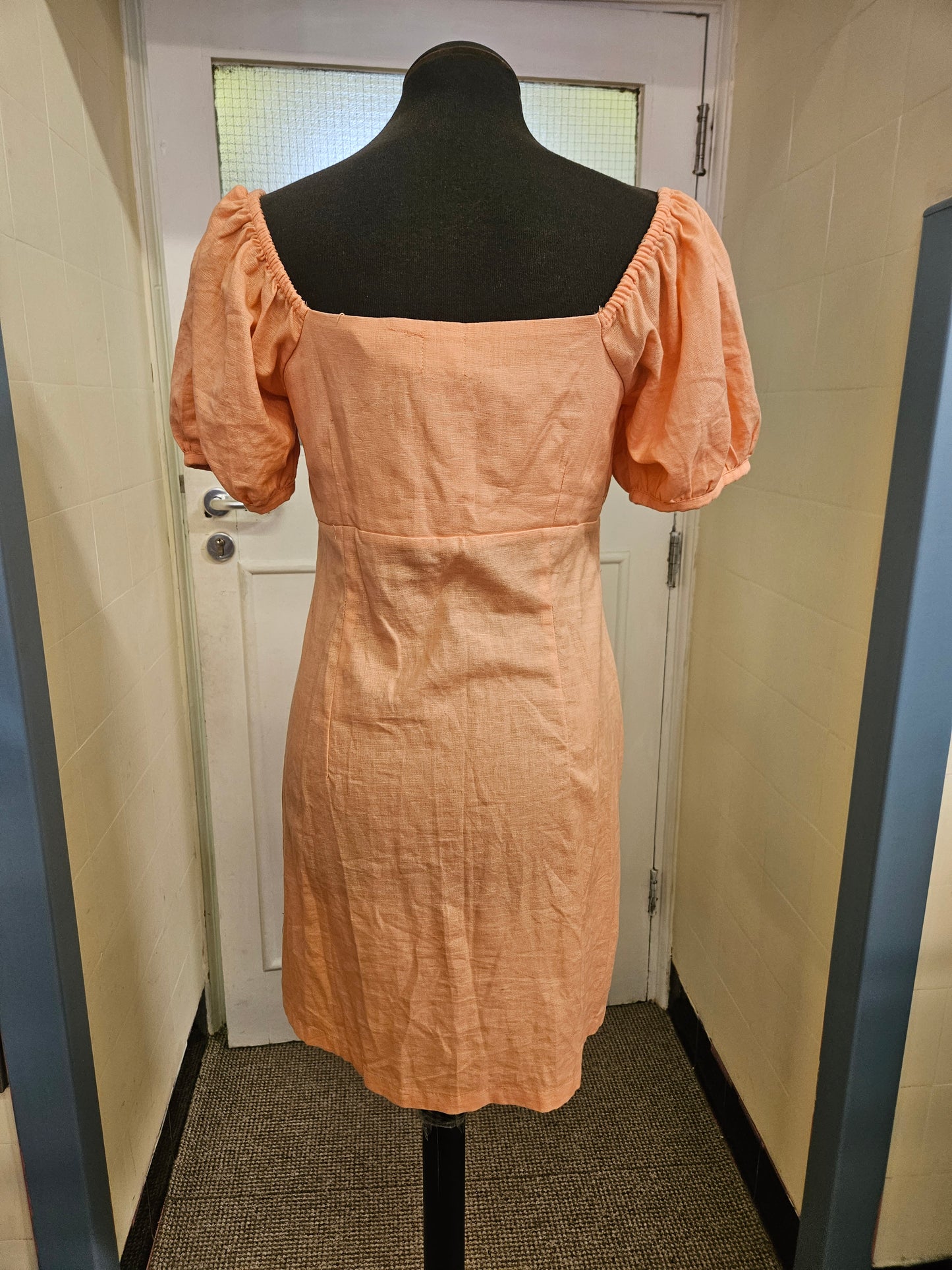 Asos, new, peach,cotton/linen dress, size 12