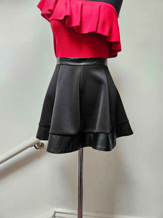 Codepink, mini skirt with faux leather detail, size 12