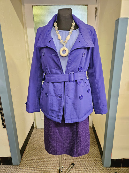 Dunnes,purple jacket with belt,size 12