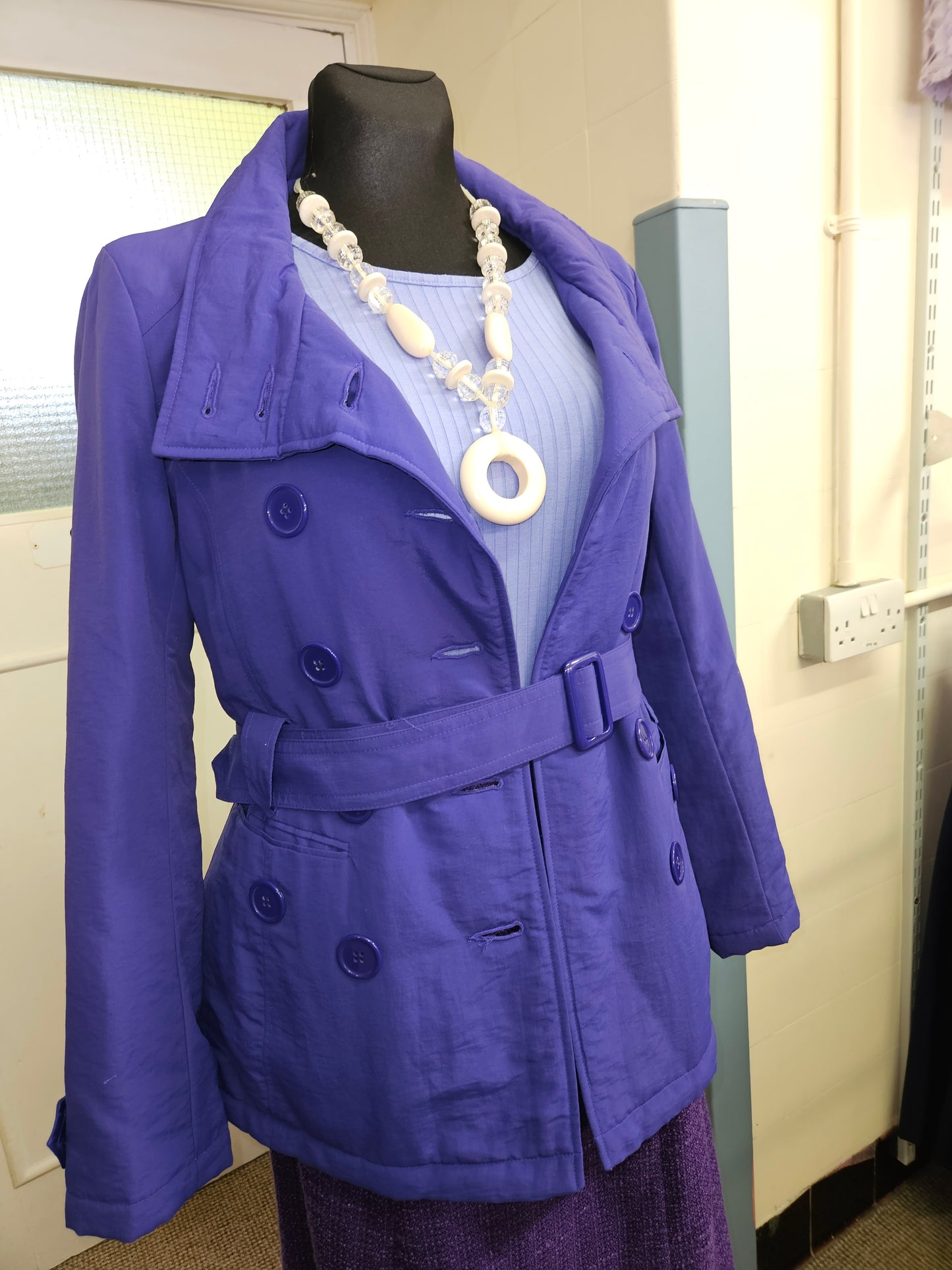 Dunnes,purple jacket with belt,size 12