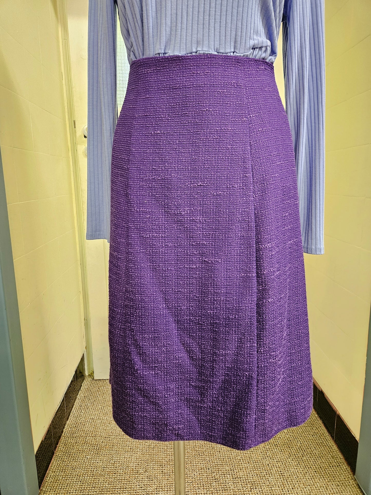 Honour Milbourn,purple skirt with metallised fibres, size 14