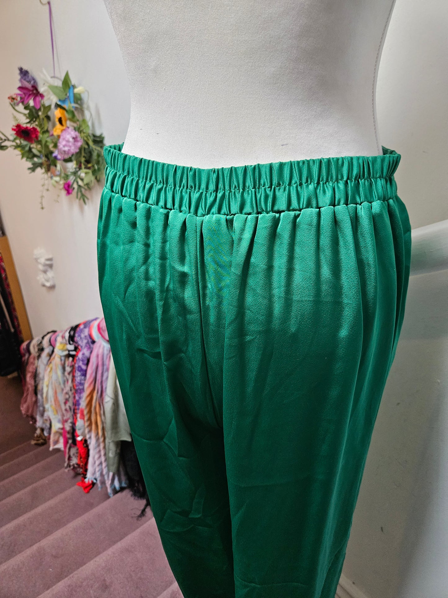 Primark green trousers, size 12