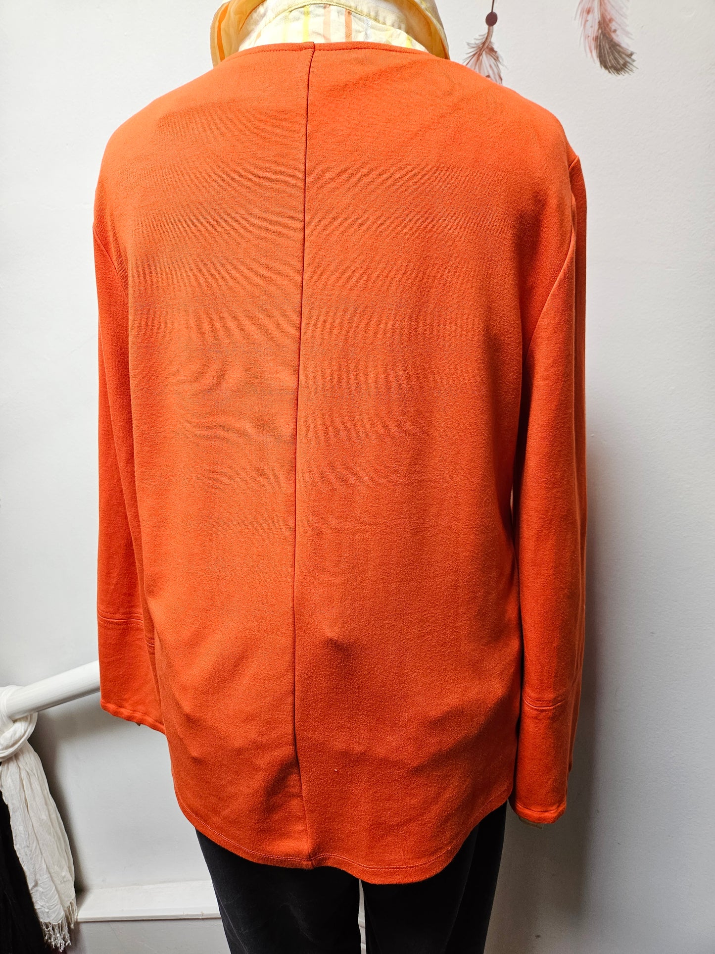 Warehouse, orange sweatshirt/blouse,size 12