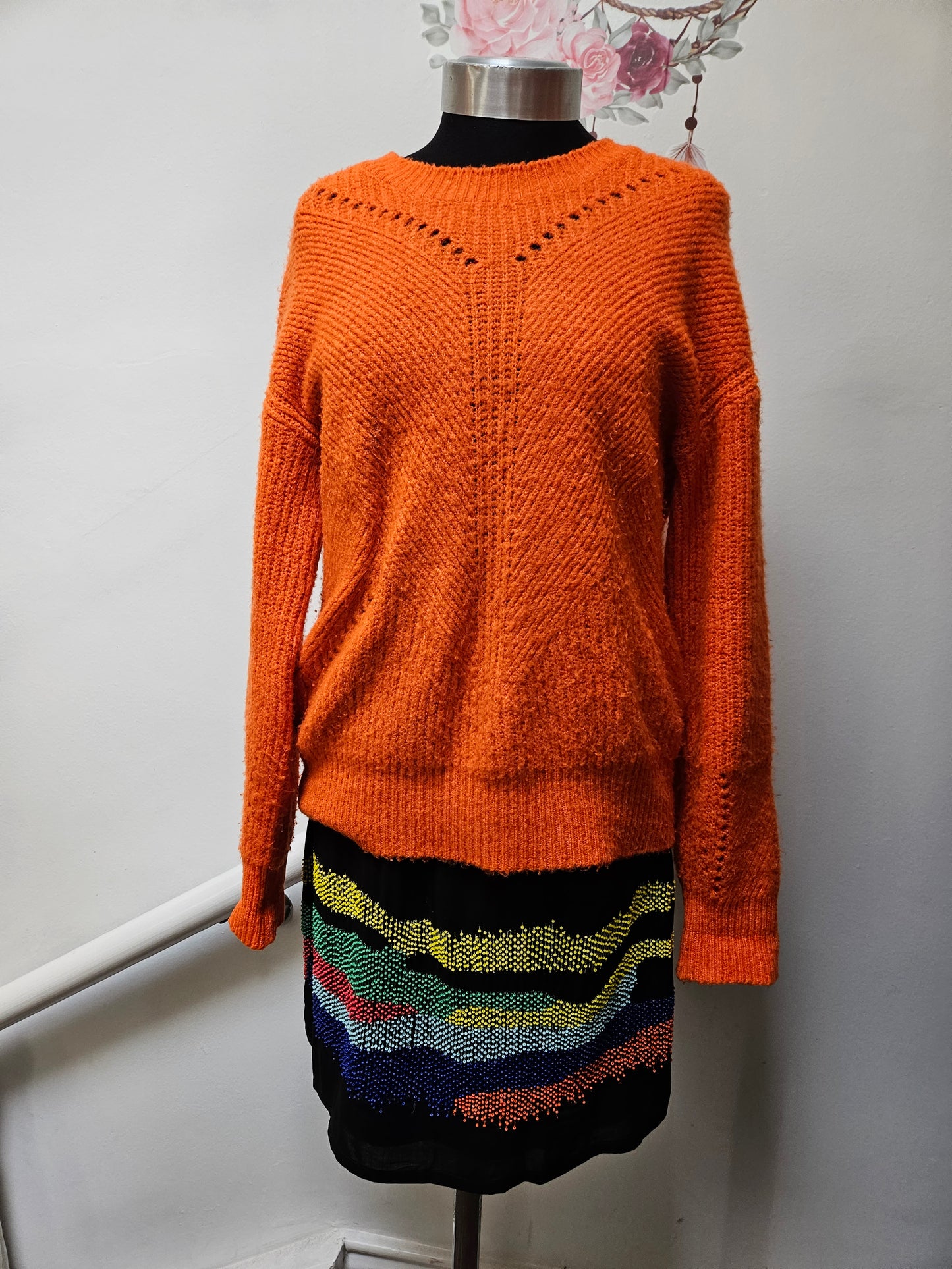 Monsoon, orange jumper,size S