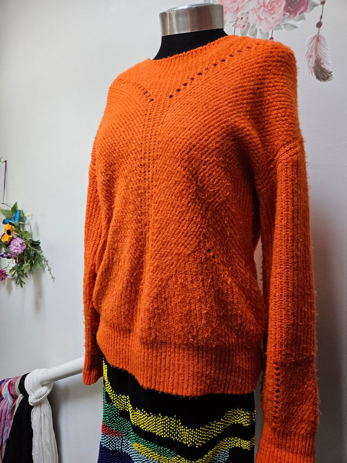 Monsoon, orange jumper,size S