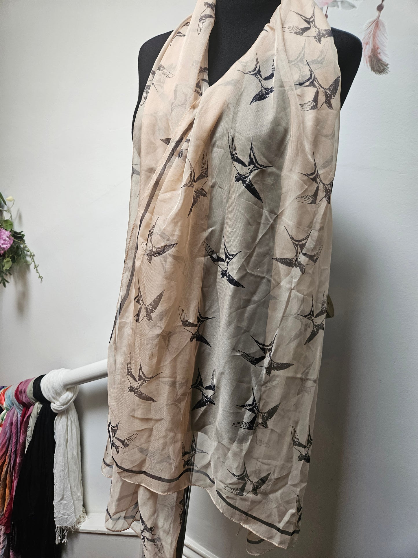 Savida, swallow print scarf