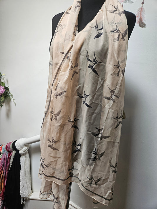 Savida, swallow print scarf