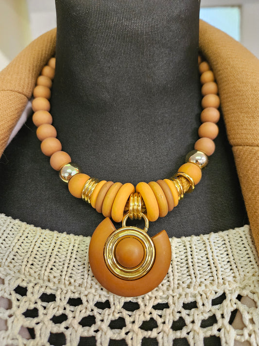 Wooden looking necklace