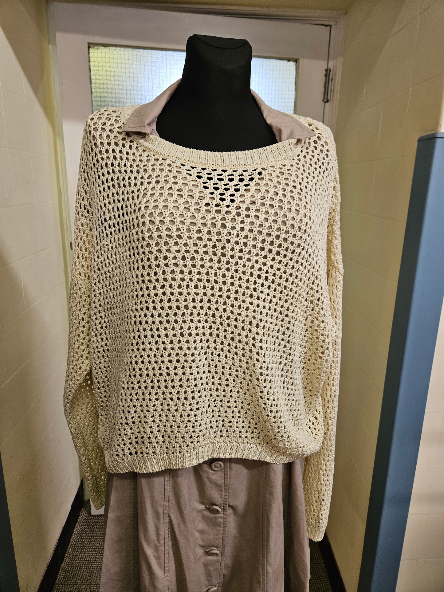 Primark, ivory, crochet jumper, size 14/16