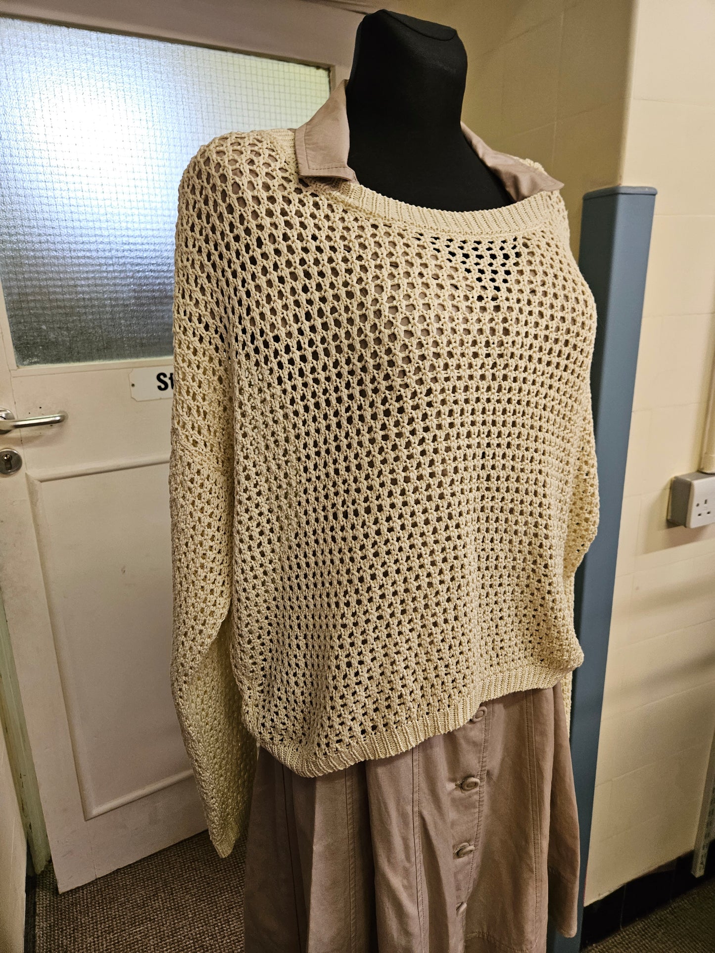 Primark, ivory, crochet jumper, size 14/16