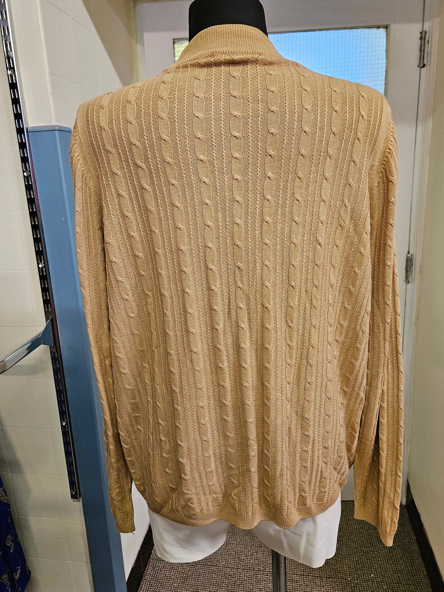 M&S classics, cable knit jumper, size 20, light camel