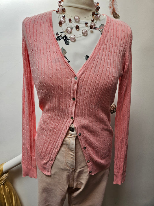 Zara, 100% COTTON, cable knit cardigan,Size M