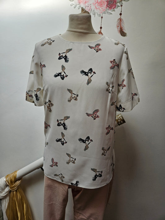 Primark, bird print top, size 10