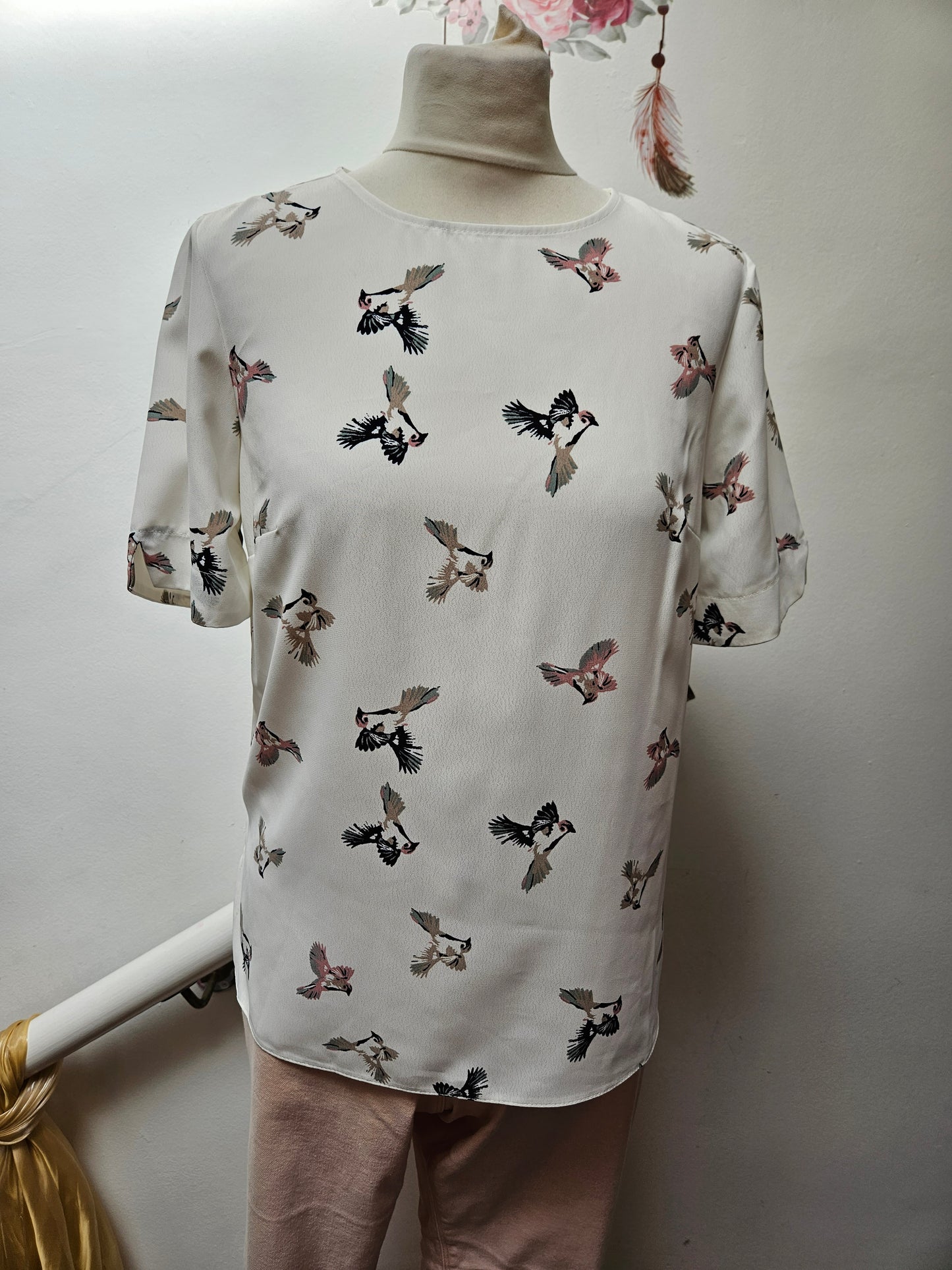 Primark, bird print top, size 10