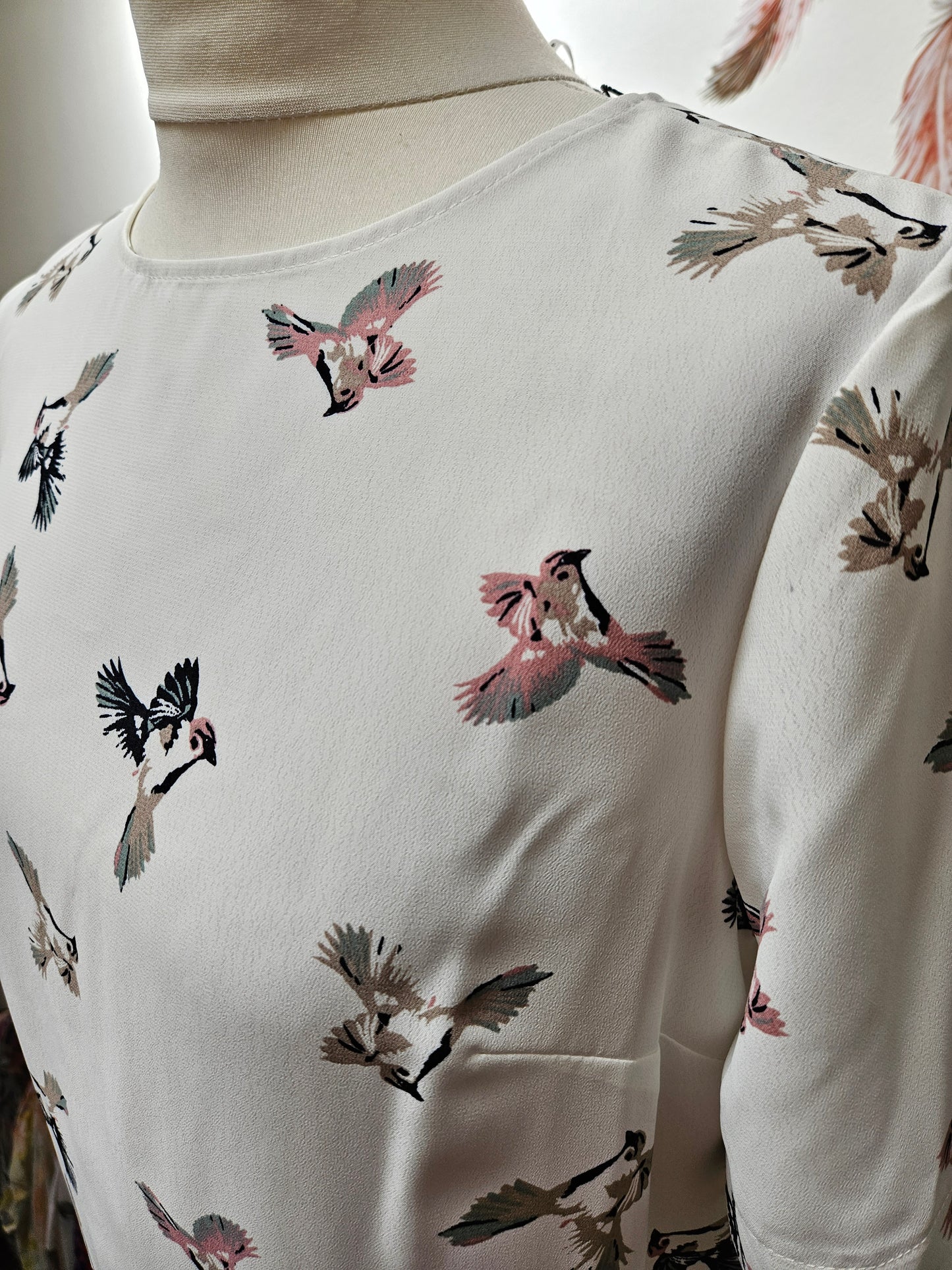 Primark, bird print top, size 10